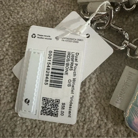 Lululemon Athletica Iridescent/Bone Dual Pouch Wristlet NWT - Picture 3 of 6